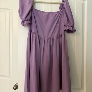 Lavender puff sleeve dress